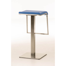 Tabouret de bar Lameng en cuir artificiel E78 bleu