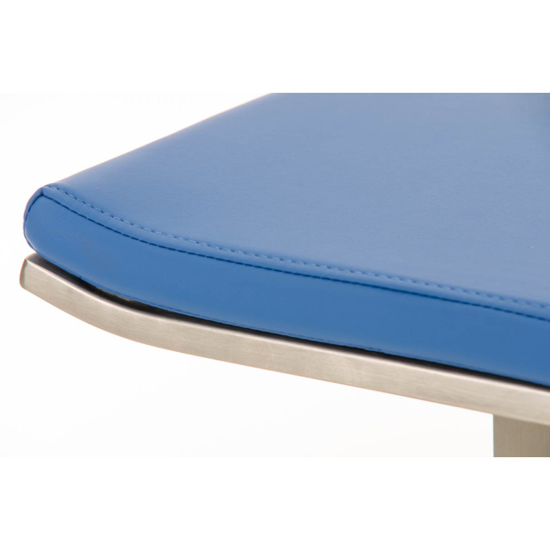 Tabouret de bar Lameng en cuir artificiel E78 bleu