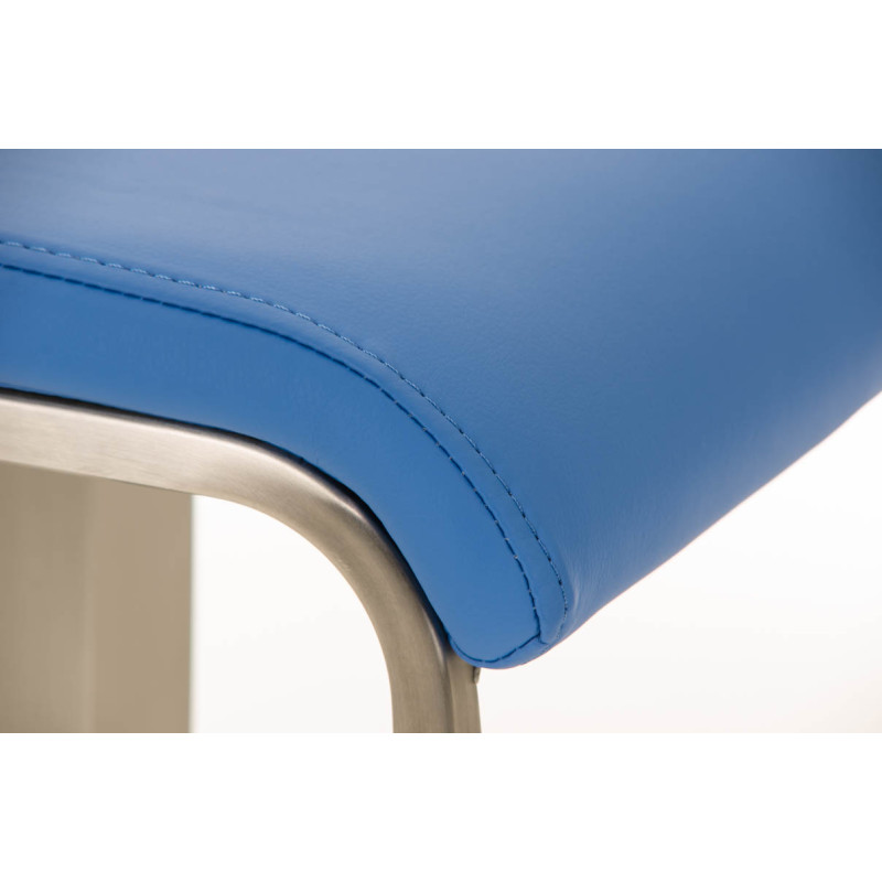 Tabouret de bar Lameng en cuir artificiel E78 bleu