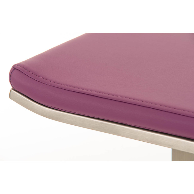 Tabouret de bar Lameng en cuir artificiel E78 violet