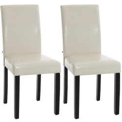 Lot de 2 chaises de salle à manger Ina noires | crème