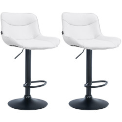 Set di 2 sgabelli da bar Vonore, in similpelle, nero e bianco