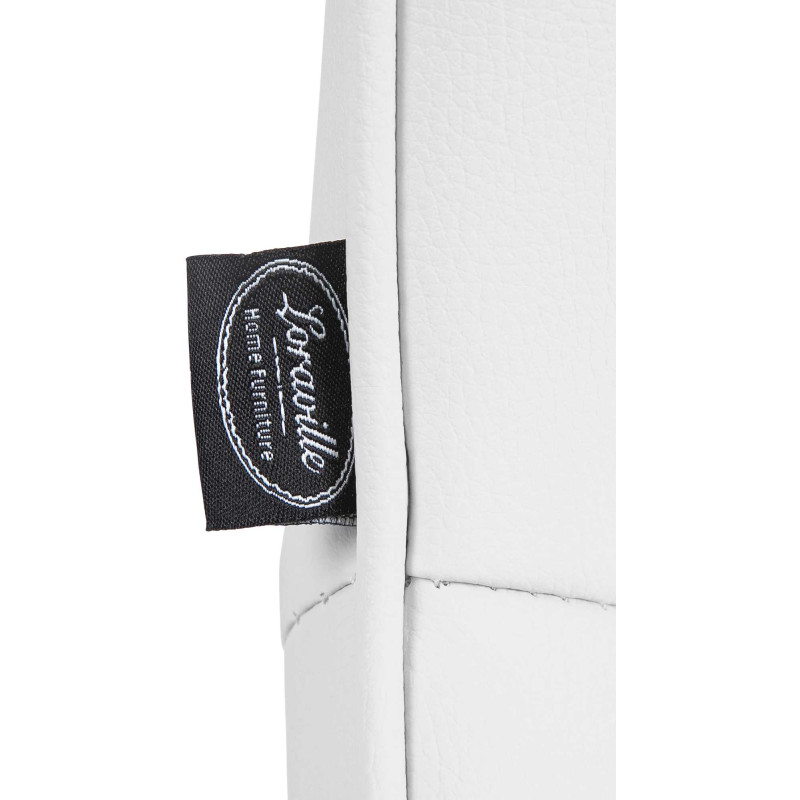 Conjunto de 2 banquetas de bar Vonore, em couro sintético, preto e branco.