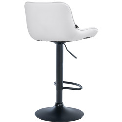 Lot de 2 tabourets de bar Vonore, similicuir, noir et blanc