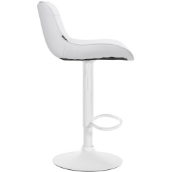 Lot de 2 tabourets de bar Vonore, similicuir, blanc