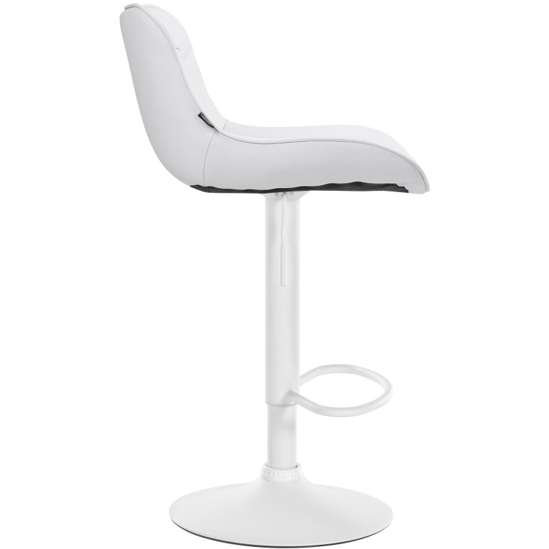Lot de 2 tabourets de bar Vonore, similicuir, blanc