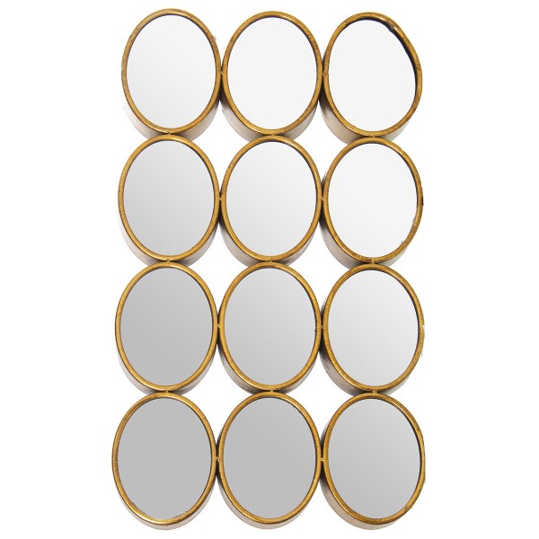 Miroir mural Alexandra House Living Doré Métal 12 x 16 cm 9 x 68 x 40 cm Rond Oblongue