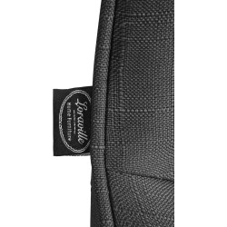 Juego de 2 taburetes de bar Vonore, tapizados en tela, cromados, gris oscuro