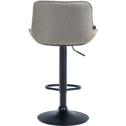 Lot de 2 tabourets de bar Vonore, tissu, noir/taupe