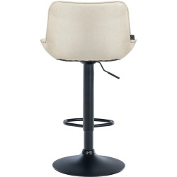 Ensemble de 2 tabourets de bar Vonore, tissu, noir et crème