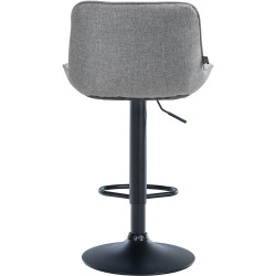 Conjunto de 2 banquetas de bar Vonore, em tecido, preto e cinza.