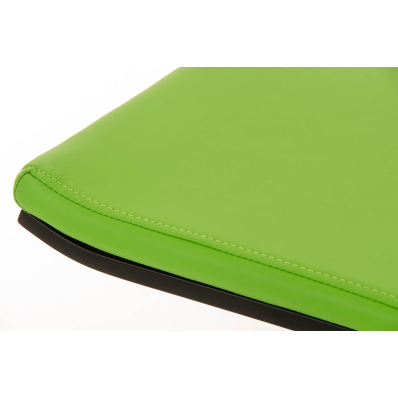Tabouret de bar Lameng en cuir artificiel B78 vert