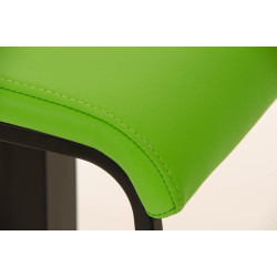 Tabouret de bar Lameng en cuir artificiel B78 vert