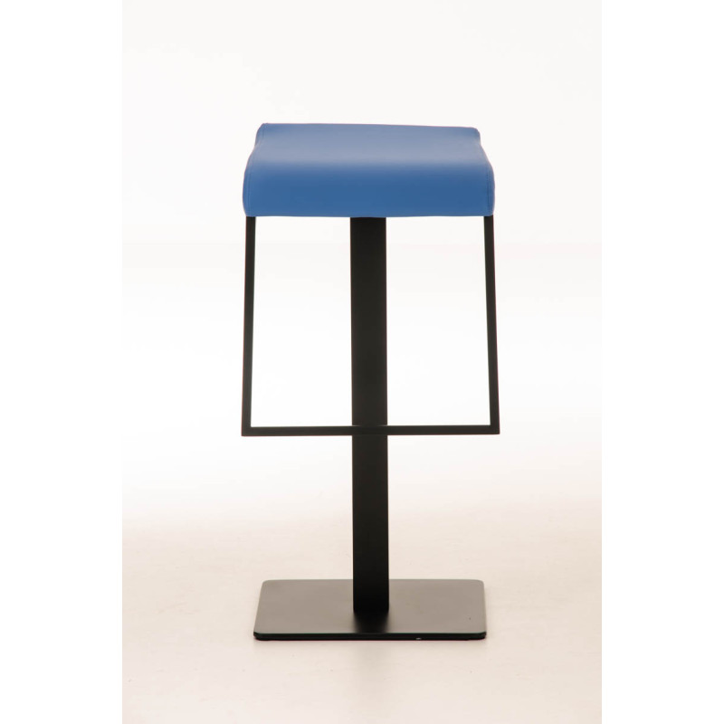 Tabouret de bar Lameng en cuir artificiel B78 bleu