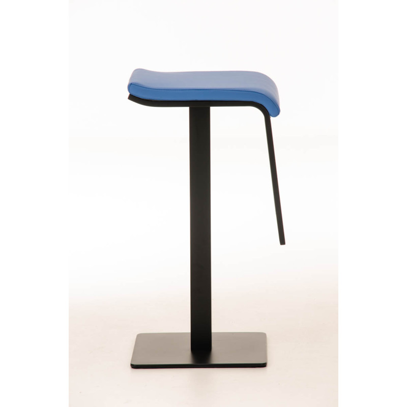 Tabouret de bar Lameng en cuir artificiel B78 bleu