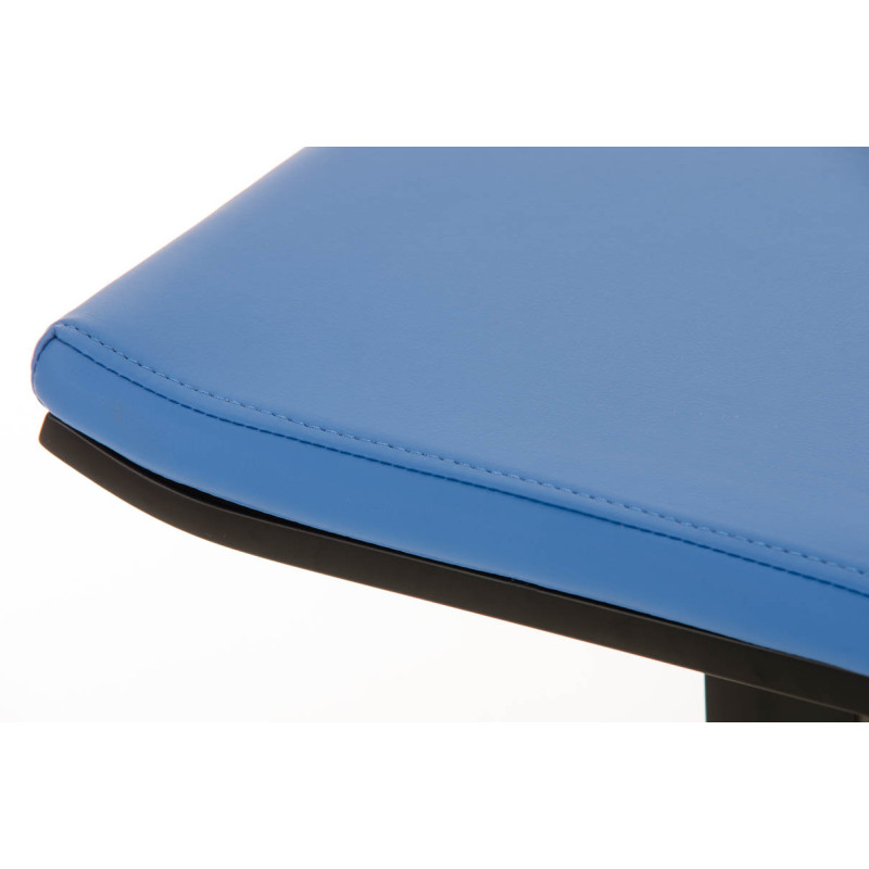 Tabouret de bar Lameng en cuir artificiel B78 bleu
