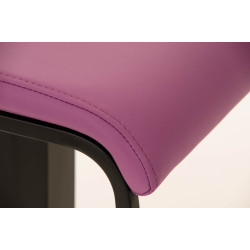 Tabouret de bar Lameng en cuir artificiel B78 violet