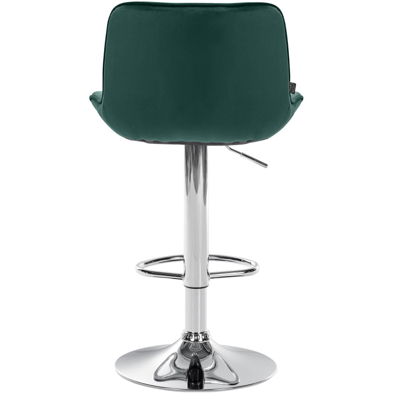 Ensemble de 2 tabourets de bar Vonore, velours, vert chromé
