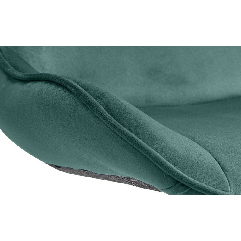 Ensemble de 2 tabourets de bar Vonore, velours, vert chromé