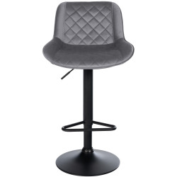 Tabouret de bar Kasson en velours gris foncé