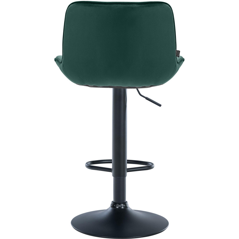 Ensemble de 2 tabourets de bar Vonore en velours, noir et vert