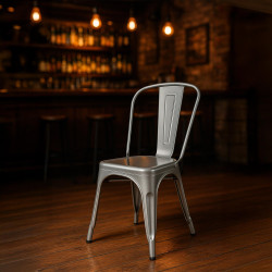 Chaise Benoît argentée