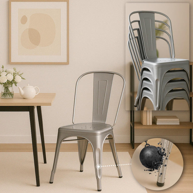 Chaise Benoît argentée