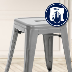 Tabouret argenté Armin