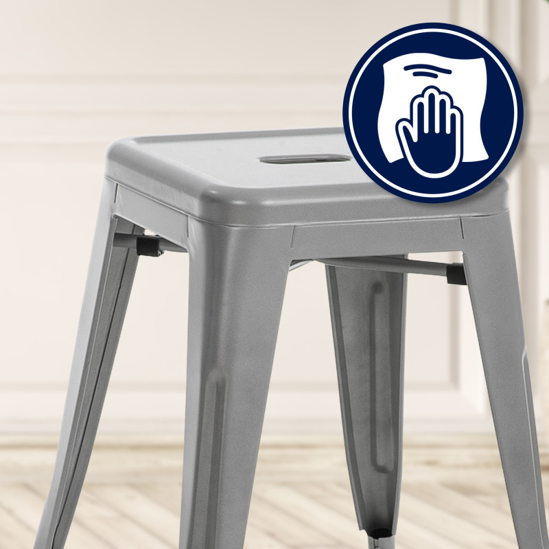 Tabouret argenté Armin