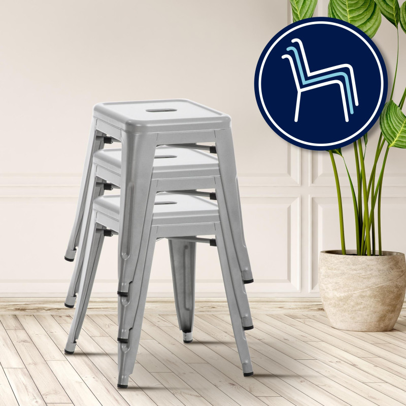 Tabouret argenté Armin