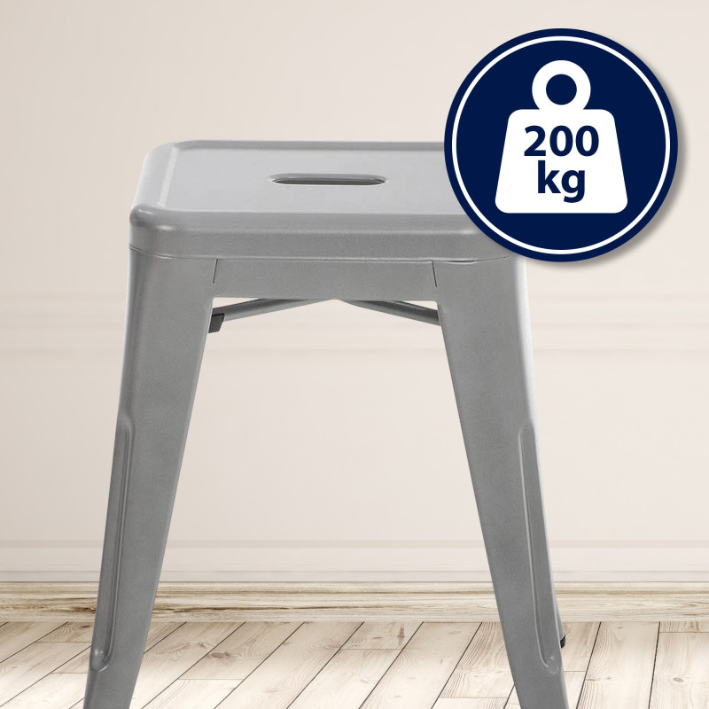 Tabouret argenté Armin
