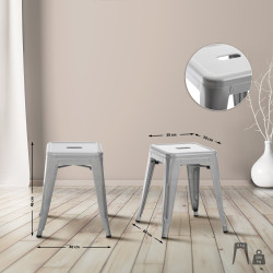 Tabouret argenté Armin