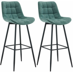 Ensemble de 2 tabourets de bar Dartford, tissu vert