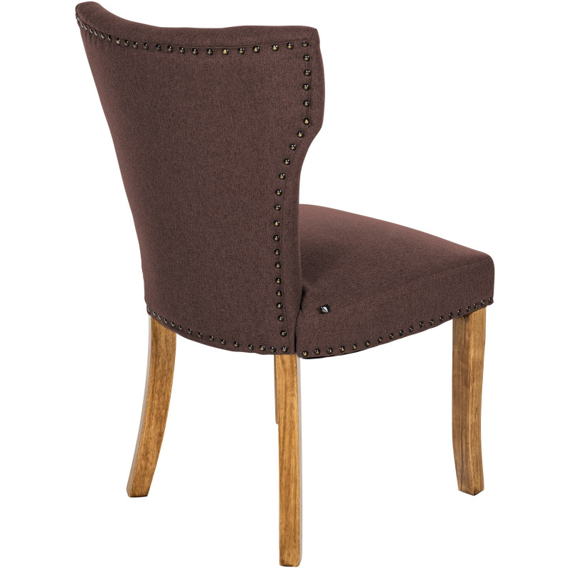Chaise de salle à manger Zadar en tissu antique clair | brun