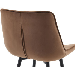 Lot de 2 tabourets de bar Dartford en velours marron