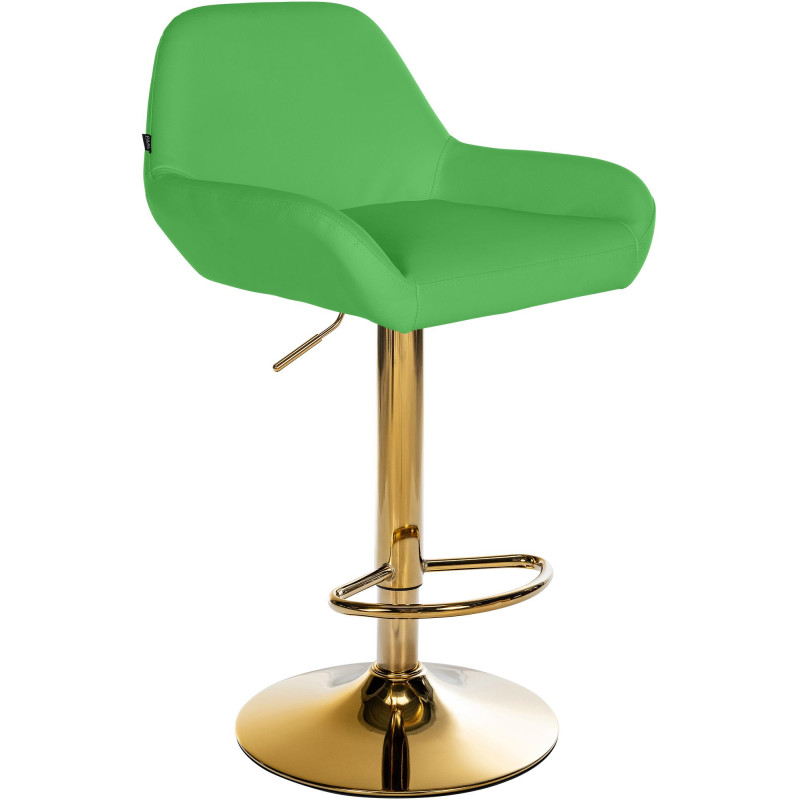 Tabouret de bar Braga Gold, similicuir vert