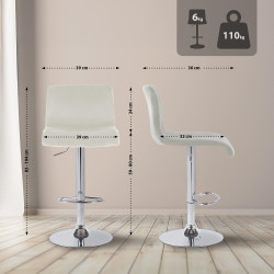 Taburete de bar de terciopelo Hoover C crema