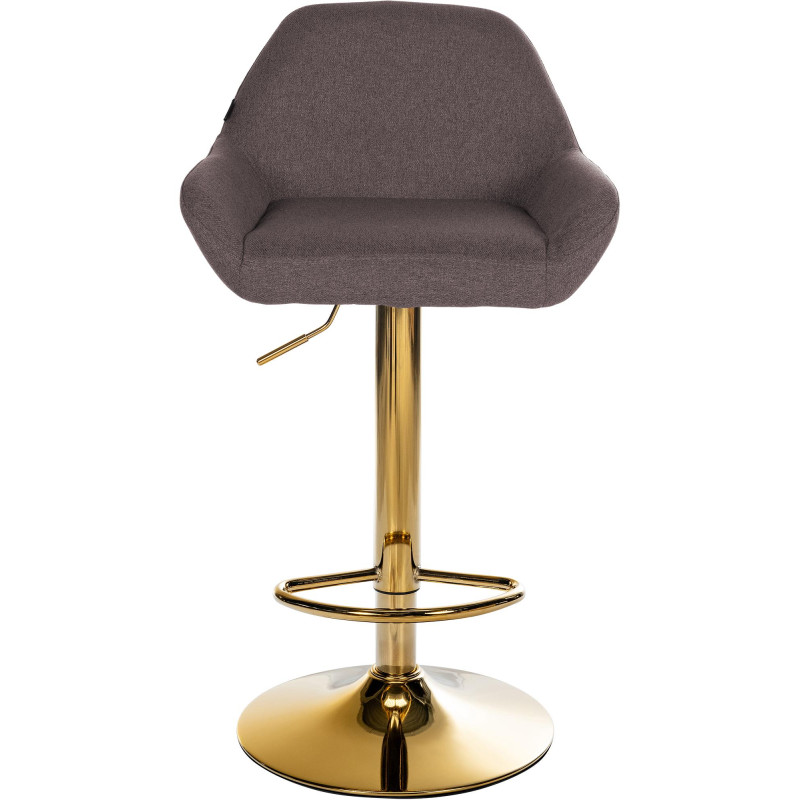 Tabouret de bar Braga Gold, tissu marron