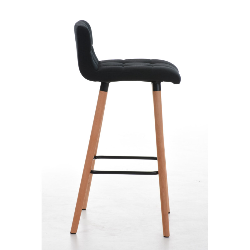 Tabouret de bar Lincoln en tissu noir