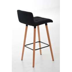 Tabouret de bar Lincoln en tissu noir
