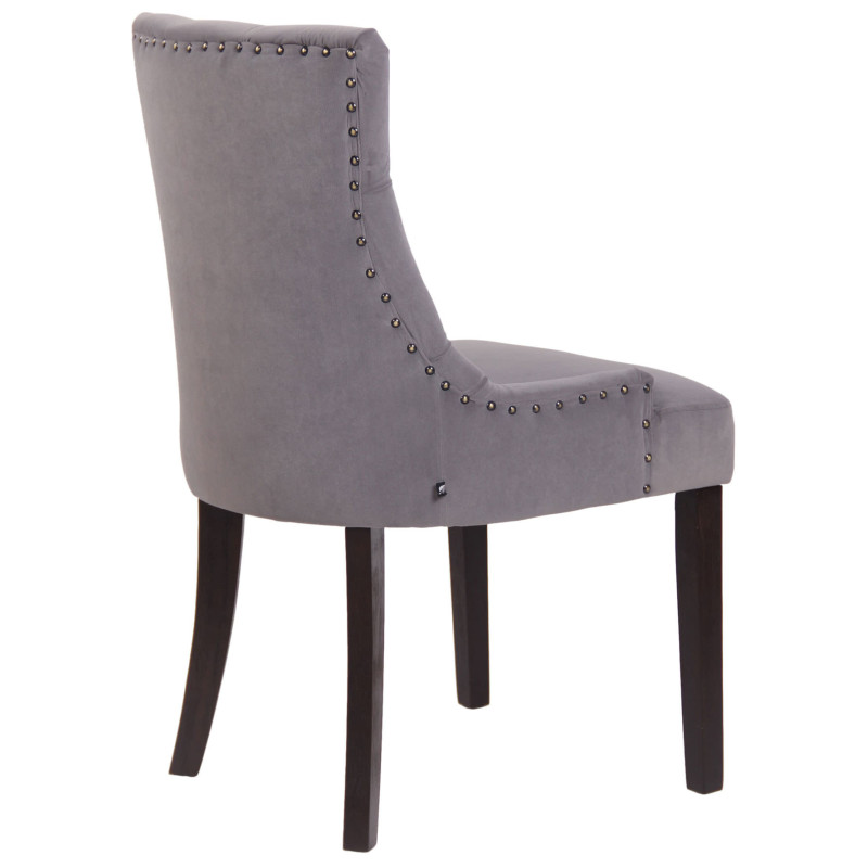 Chaise de salle à manger en velours Aberdeen antique | gris