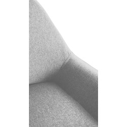 Tabouret de bar Braga doré en tissu gris