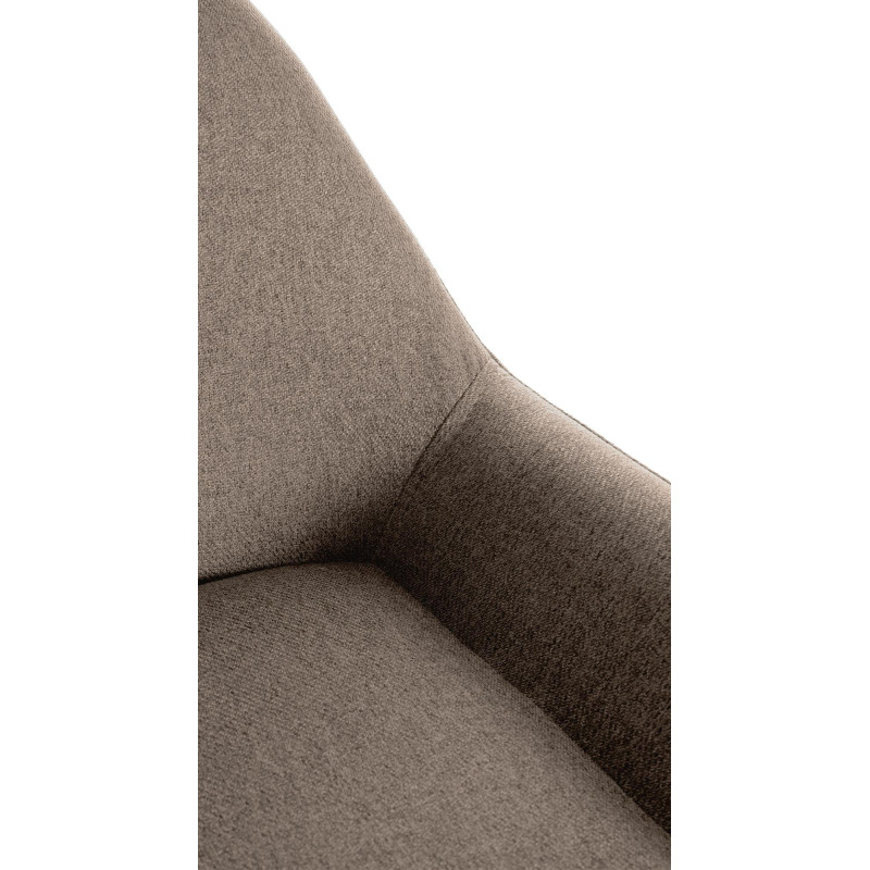 Tabouret de bar Braga Gold, tissu taupe