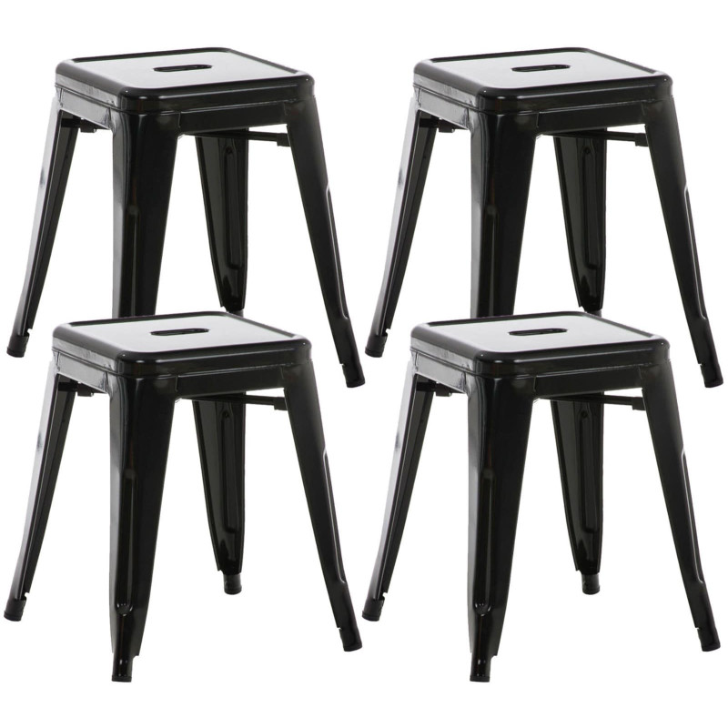 Ensemble de 4 tabourets Armin en noir