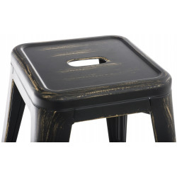 Ensemble de 4 tabourets Armin, noir et or