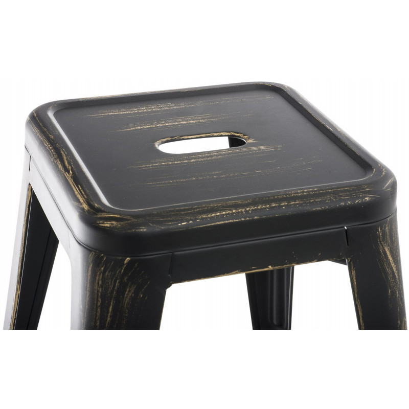 Ensemble de 4 tabourets Armin, noir et or