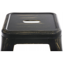 Ensemble de 4 tabourets Armin, noir et or