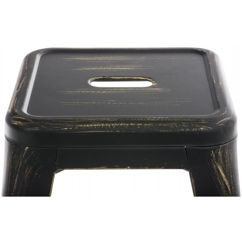 Ensemble de 4 tabourets Armin, noir et or