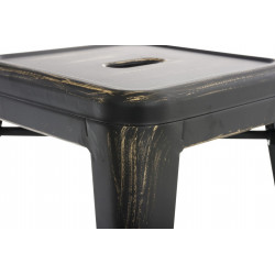 Ensemble de 4 tabourets Armin, noir et or