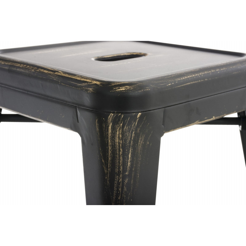 Ensemble de 4 tabourets Armin, noir et or